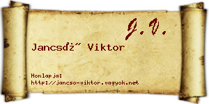 Jancsó Viktor névjegykártya