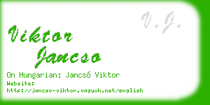 viktor jancso business card